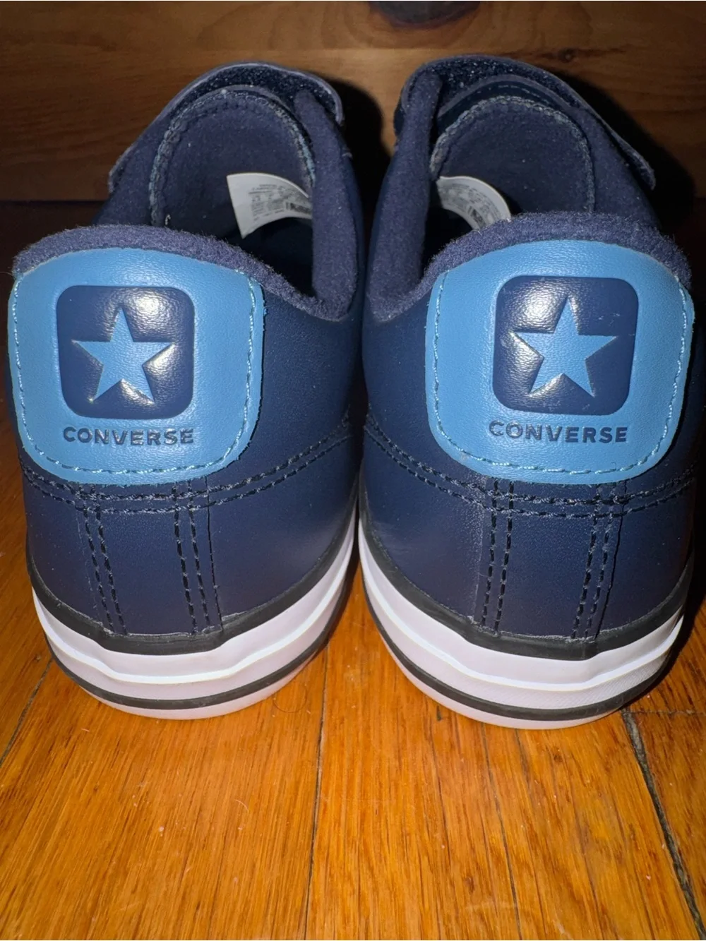 Kids Navy and Light Blue Star Velcro Sneakers